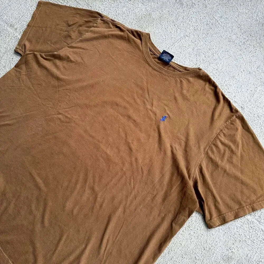 Polo Ralph Lauren Classic Fit Brown Crew Neck T-Shirt with Embroidered Logo